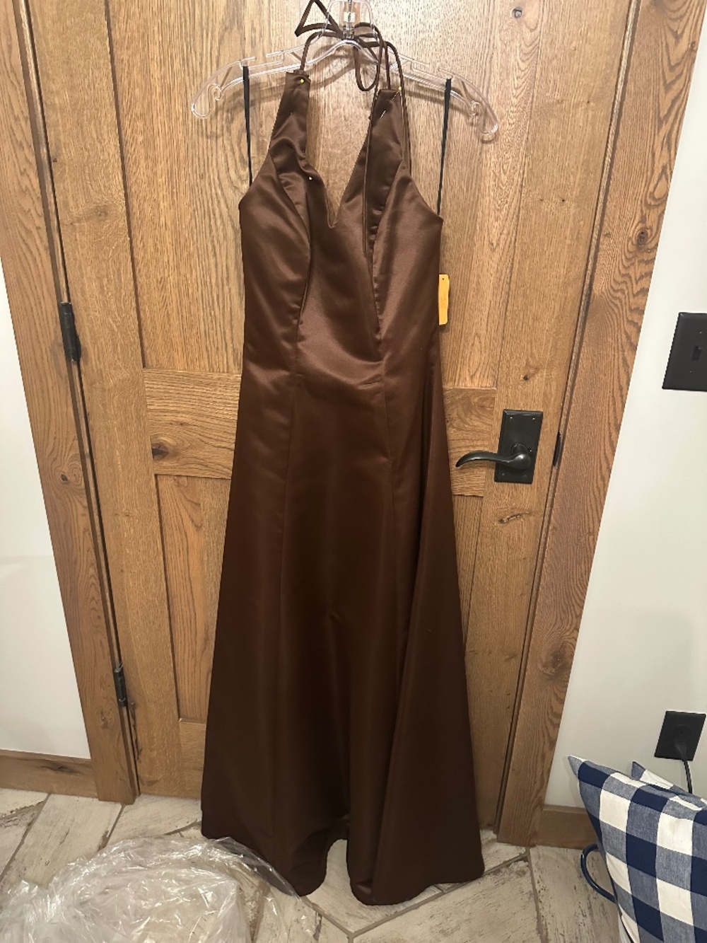 Poly USA Brown Formal Halter Dress